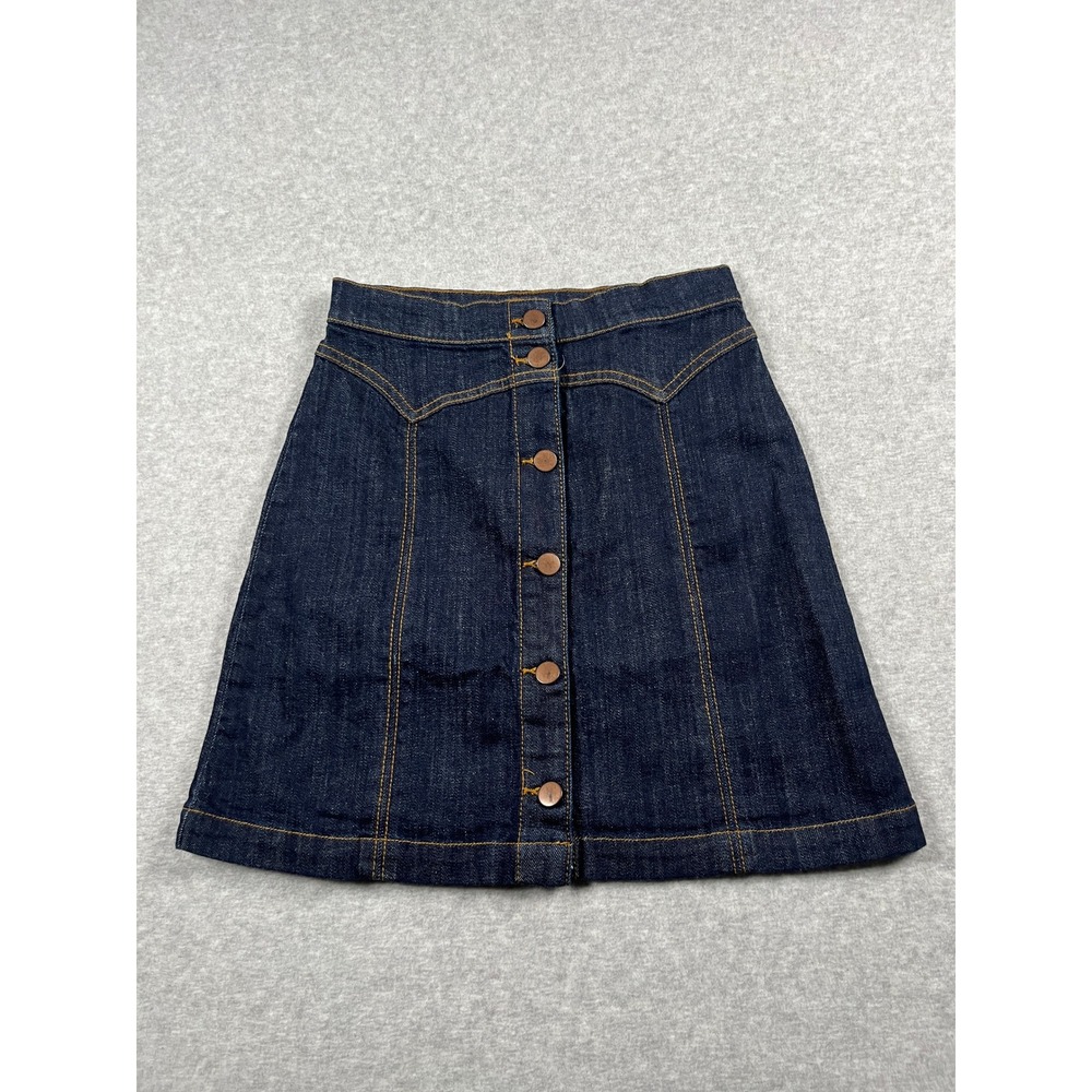H&M Denim Mini Skirt Womens 4 Blue Western Boho Rodeo Country Concert Festival